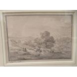 In the manner of Alfred Maffer - a 19thC European landscape  pen & watercolour  bears an