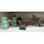 Collectables: to include a pair of jade coloured hardstone Dogs-of-Fo  4"h