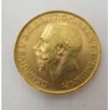 A George V sovereign, St George on the obverse 1911