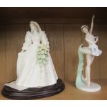 Two Wedgwood china figures, viz. 'Diana Princess of Wales'  9"h; and 'Margo Fonteyn'  11"h