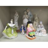 Ceramic figures: to include a Royal Doulton china example 'Lynne'  HN2329  7"h