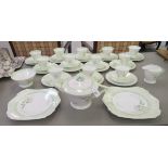 An Art Deco Shelley china tea set, each decorated in patterns, no Rd756533 with additional painted