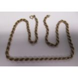 A 9ct gold ropetwist necklace