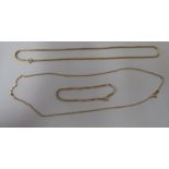 9ct gold and yellow metal jewellery: to include necklaces