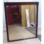 An Edwardian overmantle mirror, the bevelled plate set in a mahogany frame  41" x 48"