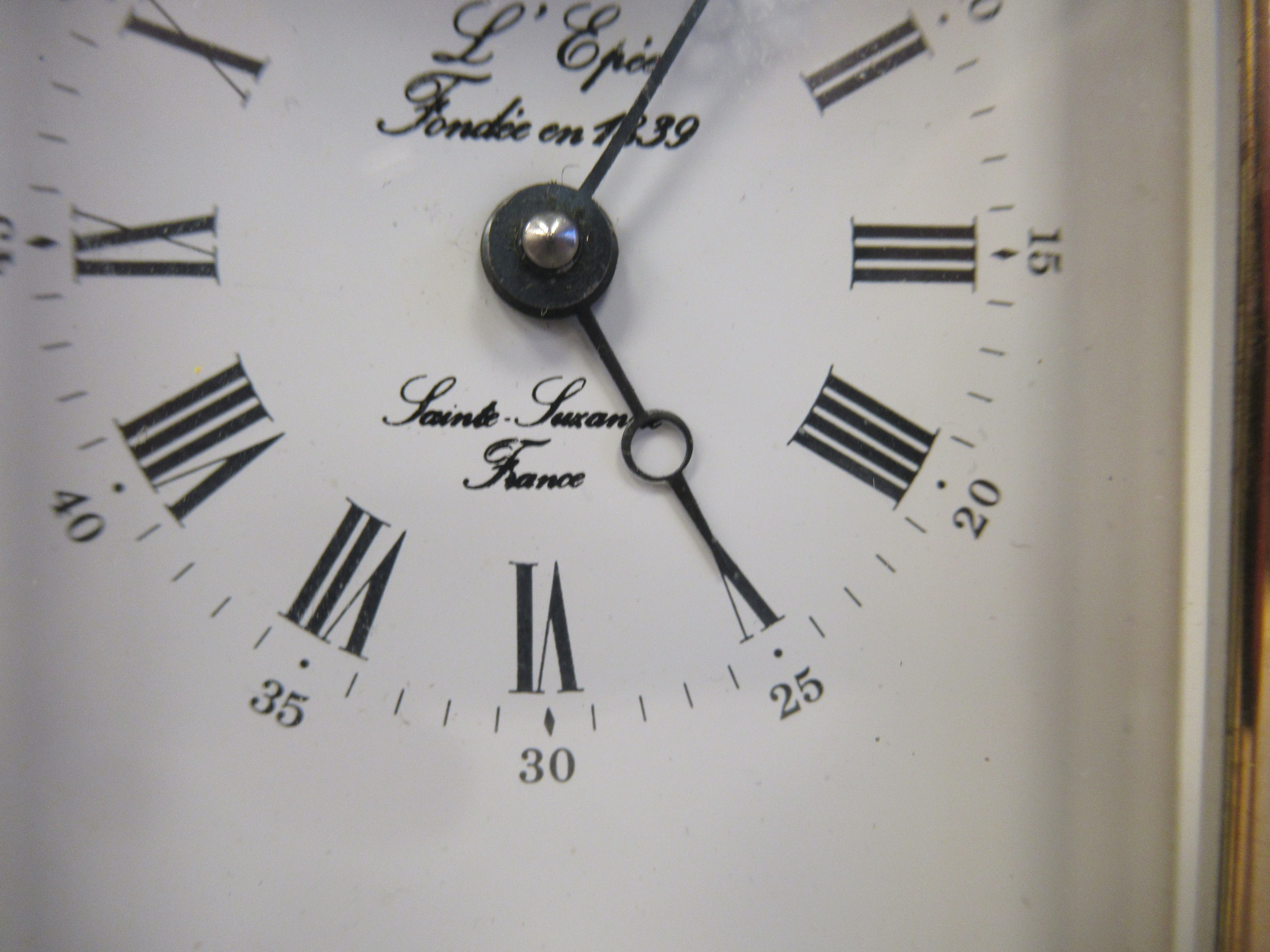 A modern Epee of France brass and glazed cased carriage timepiece; the movement faced by a Roman - Image 8 of 12