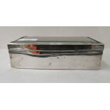 A Walker & Hall silver cased jewellery casket (converted to a cigarette box) with straight sides and