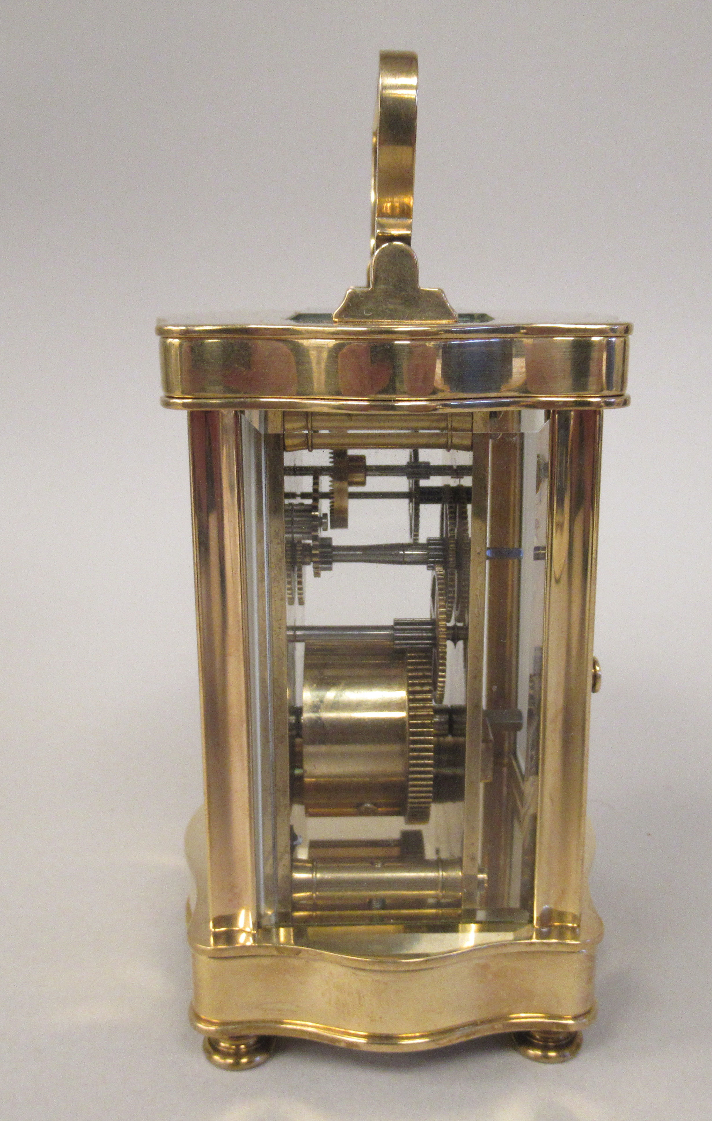 A modern Epee of France brass and glazed cased carriage timepiece; the movement faced by a Roman - Image 6 of 12