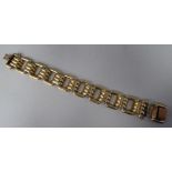 A 9ct gold 'chunky' ring-link bracelet, on a bayonet clasp