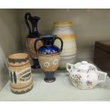 Victorian and later ceramics: to include a Royal Doulton Lambeth stoneware cream jug, branded for