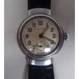 A 1940s Rolex Oyster stainless steel cased wristwatch, serial no. 65650, faced by a graduated