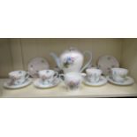 A Shelly china Wild Flowers pattern tea set  no.13668  comprising a teapot, cream jug and six cups