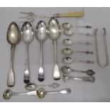 Silver flatware, mainly table and collectors spoons  mixed marks