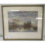 William Henry Nutter - 'Loch Katrine'  watercolour  bears a signature & dated 1866  9.5" x 7"