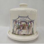 A promotional china cheese dish and cover for Fortnum & Mason  8"h