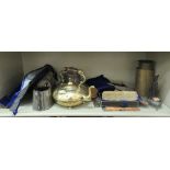 A mixed lot: to include an early 20thC five piece silver backed dressing table set  Birmingham 1919