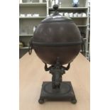 An early 20thC copper samovar  17"h