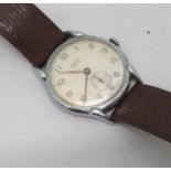 A Pontiac stainless steel cased wristwatch, faced by a silvered Arabic dial, incorporating