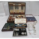 Silver plated and stainless steel cutlery and flatware  some boxed