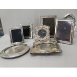 Eight various silver mounted photograph frames  mixed marks  various forms & sizes