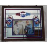 A framed promotional mirror for 'Pepsi-Cola' incorporating a photograph of 'Starsky & Hutch'  16"