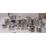 Silver plated tableware: to include a four piece Sheffield made tea set