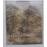 John Powell - 'Stokesworth Farm, near Esher, Surrey'  watercolour  bears a signature & dated 1821