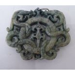 A jade pendant of pierced design