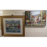 After Marie-Louis Ogler - a harbour scene  Limited Edition 56/90 print  bears a pencil signature