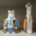 Two Royal Crown Derby bone china paperweights from the Royal Cats series, viz. 'Persian'  6.5"h