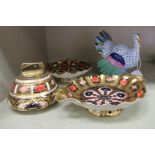 Ceramics: to include a pair of Royal Crown Derby china dishes, decorated in the Imari palette  6"w