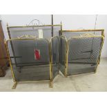 Hearth related items: to include three mech fronted fire screens  largest  27"h  30"w