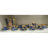 A Carlton ware china Mikado pattern coffee set