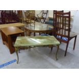 Mainly mid 20thC small furniture: to include a teak framed coffee table with an inset glass top,