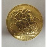 A George V sovereign, St George on the obverse, 1913