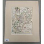 A late 17thC Richard Blome coloured county map 'Gloucestershire'  bears a schedule of Hundreds and a