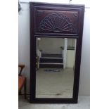 An early 20thC oak framed mirrored panel  33" x 66" overall