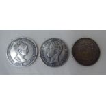 19thC coins: to include an 1870 Spanish 5 pesetas