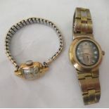 Watches: to include a ladies 18ct gold cased example, faced by an Arabic dial