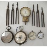 Instruments: to include a brass cased pocket barometer; a volt meter; and tuning forks