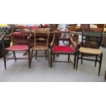 Four variously framed 19th and 20thC chairs: to include a Regency beech framed elbow chair