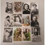 Ten mid 20thC stars of the silver screen photographic postcards, some bearing signatures: to include