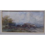 FW Hattersley - 'The Timber Wagon'  watercolour  bears a signature  7" x 14"  framed