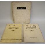 Three booklet editions of price lists, specifications and associated information, published by
