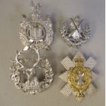 Four Silver Scottish military regimental cap badges, some copies, viz. Cameron Highlanders 1916;