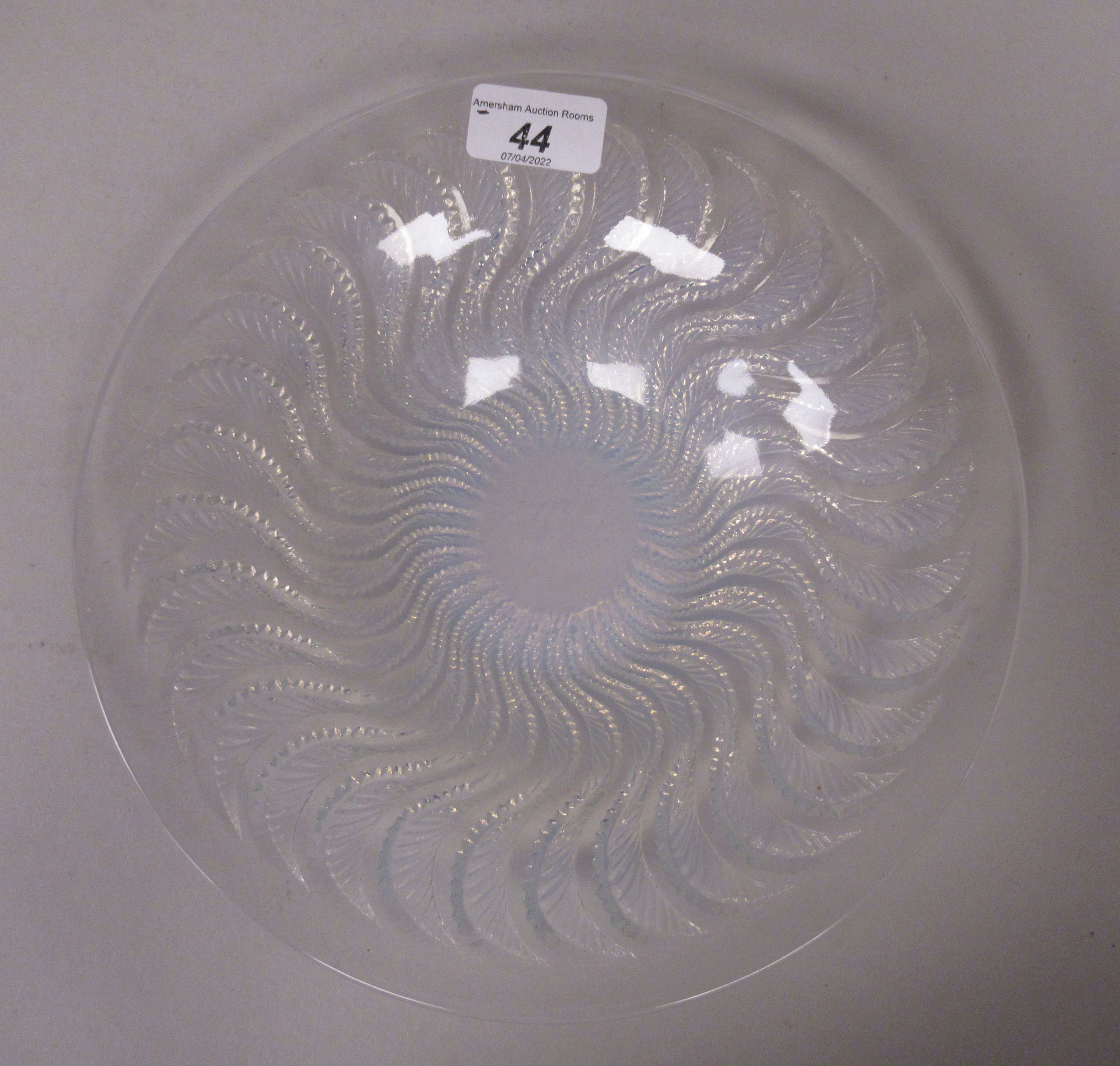A Lalique opalescent glass Actinia pattern bowl, circa 1933  bears an etched R Lalique, France mark