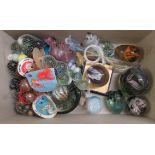 Glass collectables: to include marbles and paperweights  various sizes