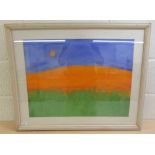 Betty Bowman - 'Early Corn on the Hill'  pastel  bears a signature  23" x 17"  framed