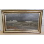 Early 20thC British School - a shoreline scene, on an overcast day  oil on canvas  bears initials