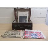 20thC printed ephemera, mainly Royal related events, in a brown hide travel case